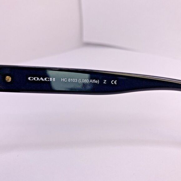 Coach Sunglasses Frame HC 8103 L080 Alfie 55 [] 17 135 MM Black Beige Ocelot - Picture 9 of 9